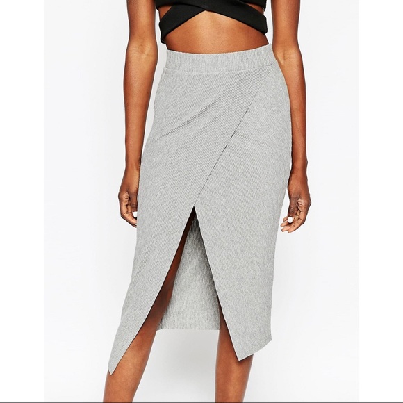 ASOS Dresses & Skirts - Asos Ribbed Midi Wrap Skirt